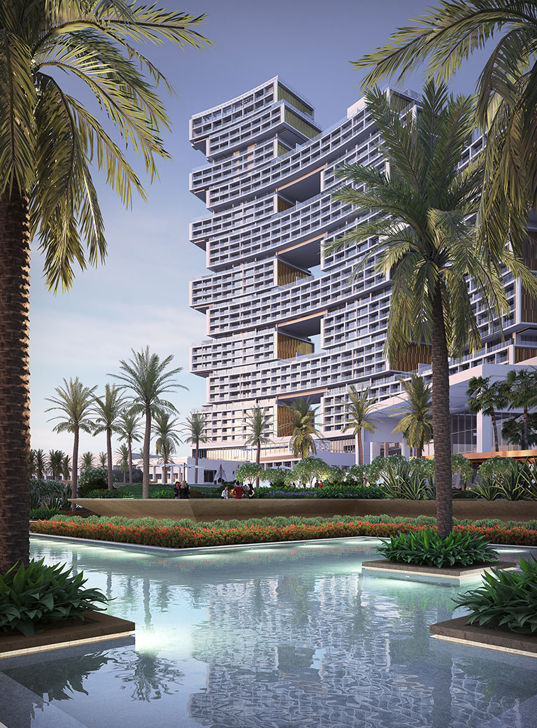 atlantis-dubai-06 Atlantis The Royal at Palm Jumeirah building view from pool