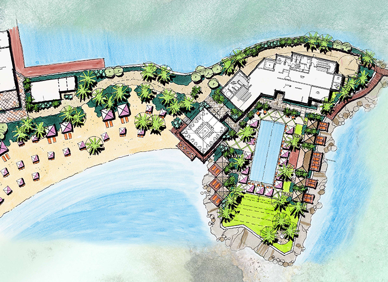 montage cay resort and branded residences beach overview drawing