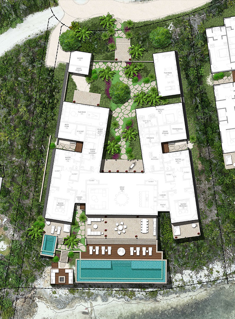 montage cay resort and branded residences top down drawing area two