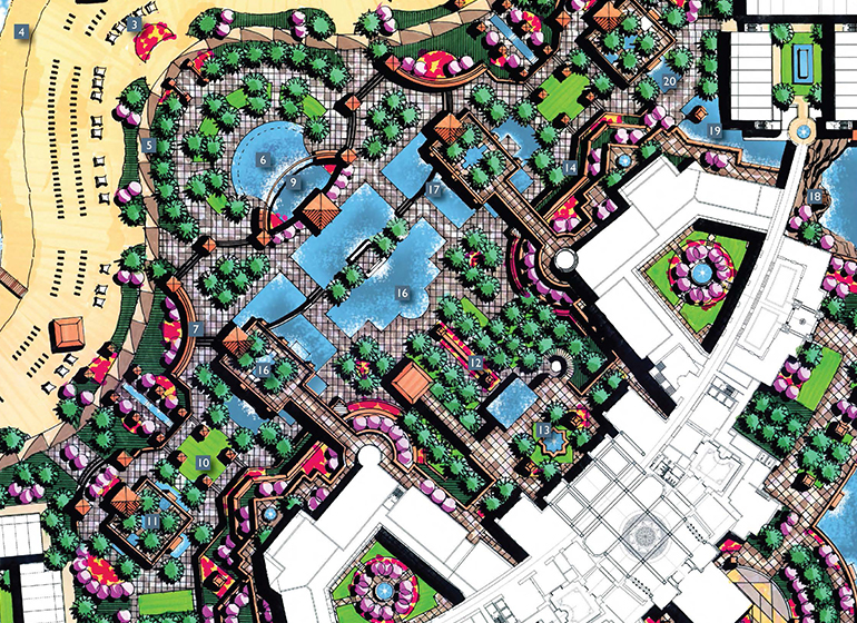 Salwa Beach Resort Master Plan larger map drawing